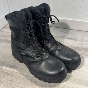 Thorogood Boots Mens 14W Black Leather Deuce Waterproof Tactical Side Zip